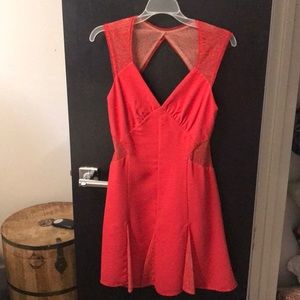 Red lace cocktail dress for Christmas